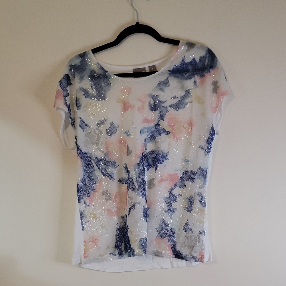 Floral Sequin Women's Top Chico's NWT